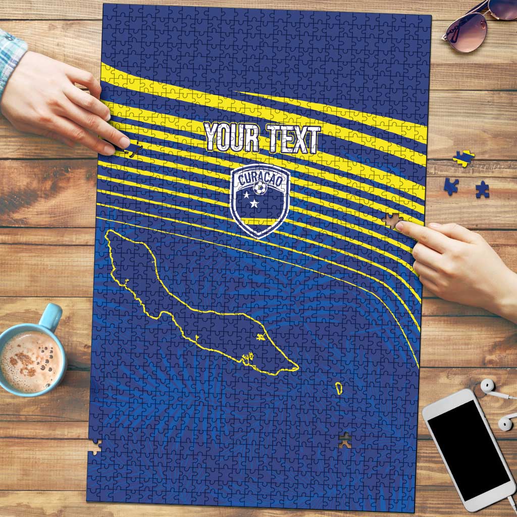 Curacao Football Custom Korsou Blue Wave Puzzle Making History - Wonder Print Shop