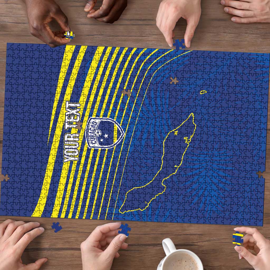 Curacao Football Custom Korsou Blue Wave Puzzle Making History - Wonder Print Shop