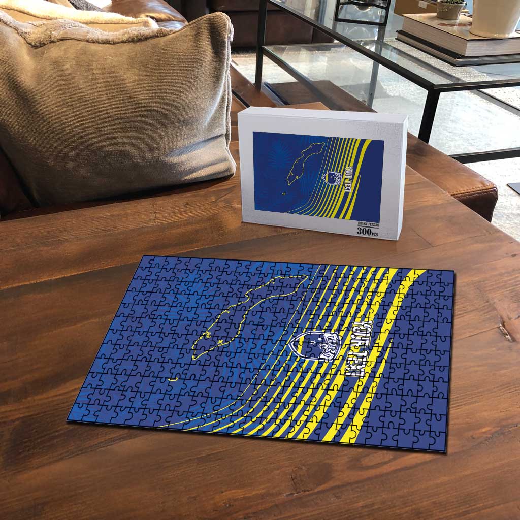 Curacao Football Custom Korsou Blue Wave Puzzle Making History - Wonder Print Shop