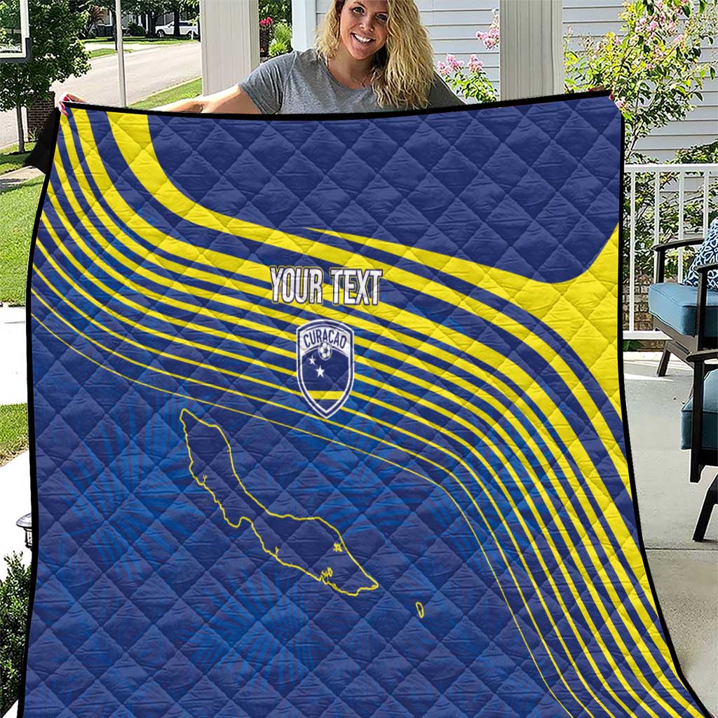 Curacao Football Custom Korsou Blue Wave Quilt Making History - Wonder Print Shop