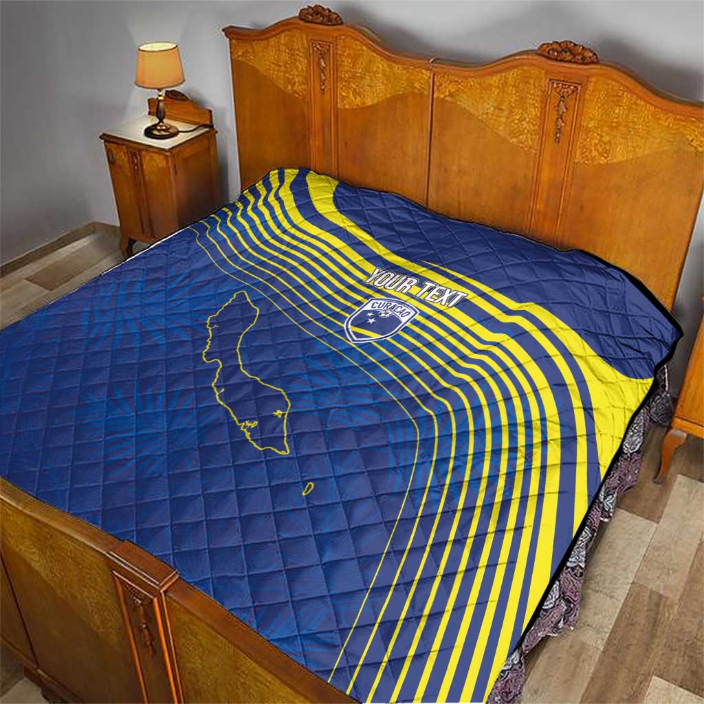 Curacao Football Custom Korsou Blue Wave Quilt Making History - Wonder Print Shop