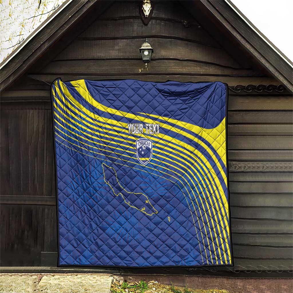 Curacao Football Custom Korsou Blue Wave Quilt Making History - Wonder Print Shop
