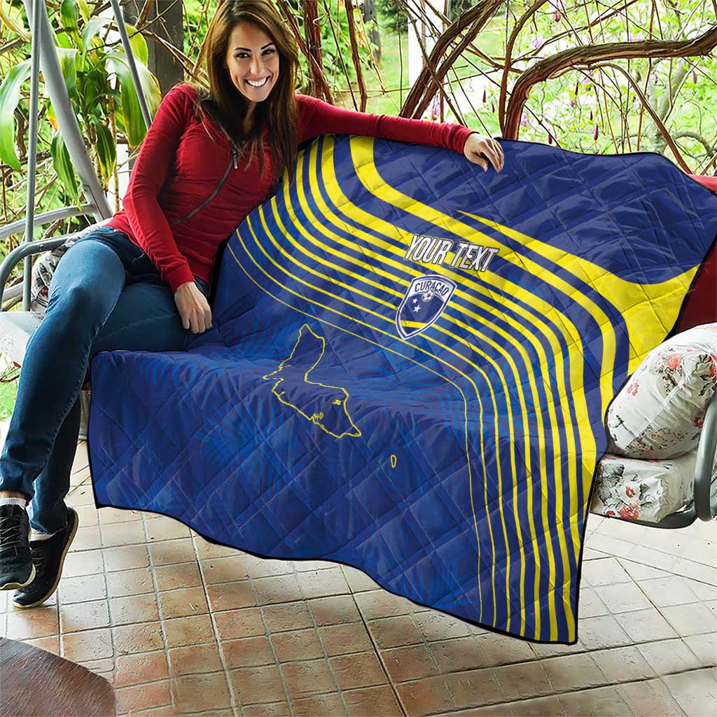 Curacao Football Custom Korsou Blue Wave Quilt Making History - Wonder Print Shop