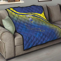 Curacao Football Custom Korsou Blue Wave Quilt Making History - Wonder Print Shop