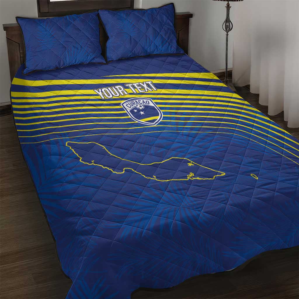 Curacao Football Custom Korsou Blue Wave Quilt Bed Set Making History - Wonder Print Shop