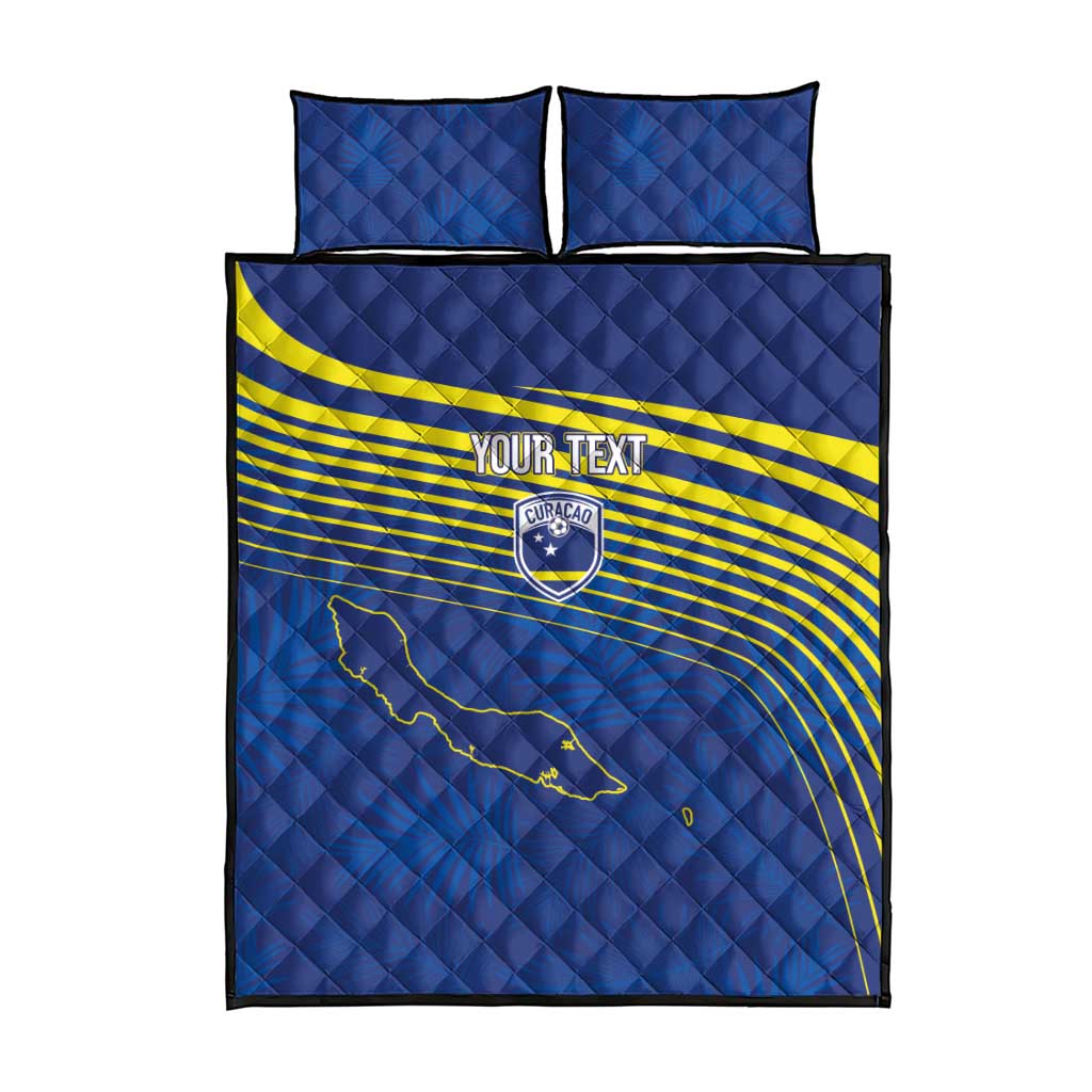 Curacao Football Custom Korsou Blue Wave Quilt Bed Set Making History - Wonder Print Shop