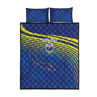 Curacao Football Custom Korsou Blue Wave Quilt Bed Set Making History - Wonder Print Shop