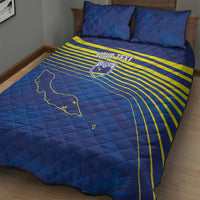 Curacao Football Custom Korsou Blue Wave Quilt Bed Set Making History - Wonder Print Shop
