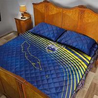 Curacao Football Custom Korsou Blue Wave Quilt Bed Set Making History - Wonder Print Shop