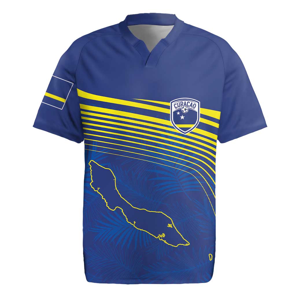 Curacao Football Custom Korsou Blue Wave Rugby Jersey Making History - Wonder Print Shop
