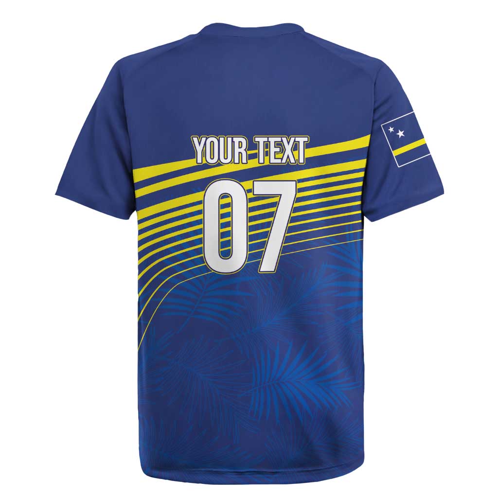 Curacao Football Custom Korsou Blue Wave Rugby Jersey Making History - Wonder Print Shop