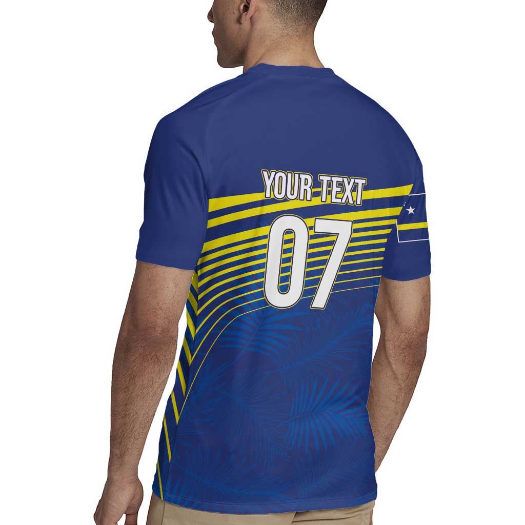 Curacao Football Custom Korsou Blue Wave Rugby Jersey Making History - Wonder Print Shop