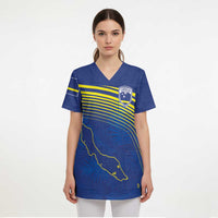 Curacao Football Custom Korsou Blue Wave Scrub Top Making History - Wonder Print Shop