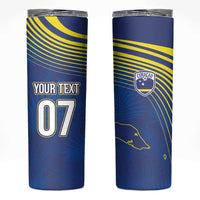 Curacao Football Custom Korsou Blue Wave Skinny Tumbler Making History - Wonder Print Shop
