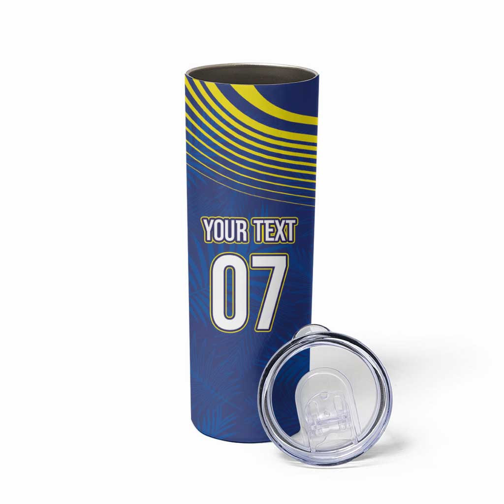 Curacao Football Custom Korsou Blue Wave Skinny Tumbler Making History - Wonder Print Shop