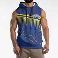 Curacao Football Custom Korsou Blue Wave Sleeveless Hoodie Making History - Wonder Print Shop