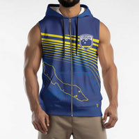 Curacao Football Custom Korsou Blue Wave Sleeveless Zip Hoodie Making History - Wonder Print Shop