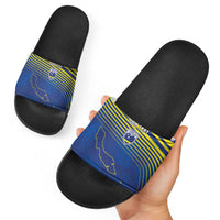 Curacao Football Custom Korsou Blue Wave Slide Sandals Making History - Wonder Print Shop