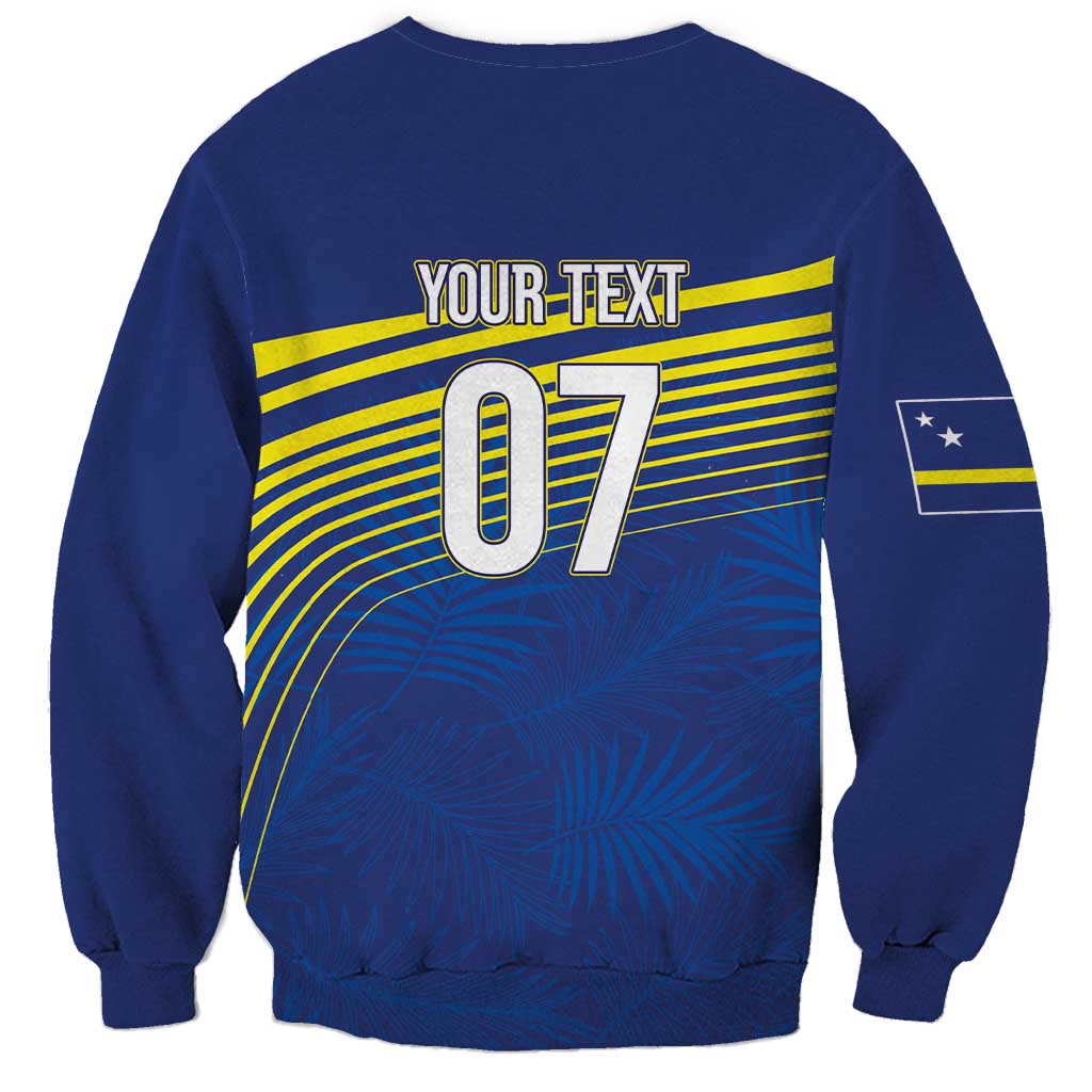 Curacao Football Custom Korsou Blue Wave Sweatshirt Making History - Wonder Print Shop