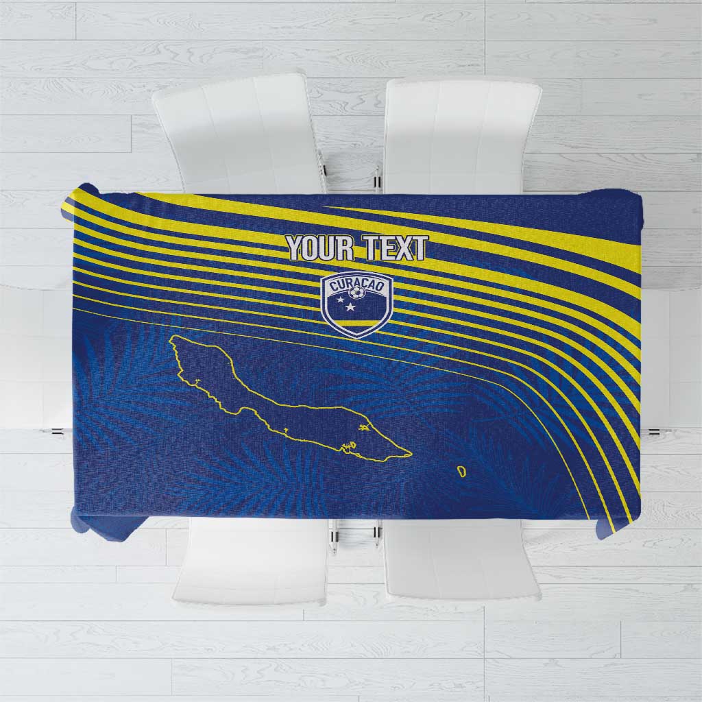 Curacao Football Custom Korsou Blue Wave Tablecloth Making History - Wonder Print Shop