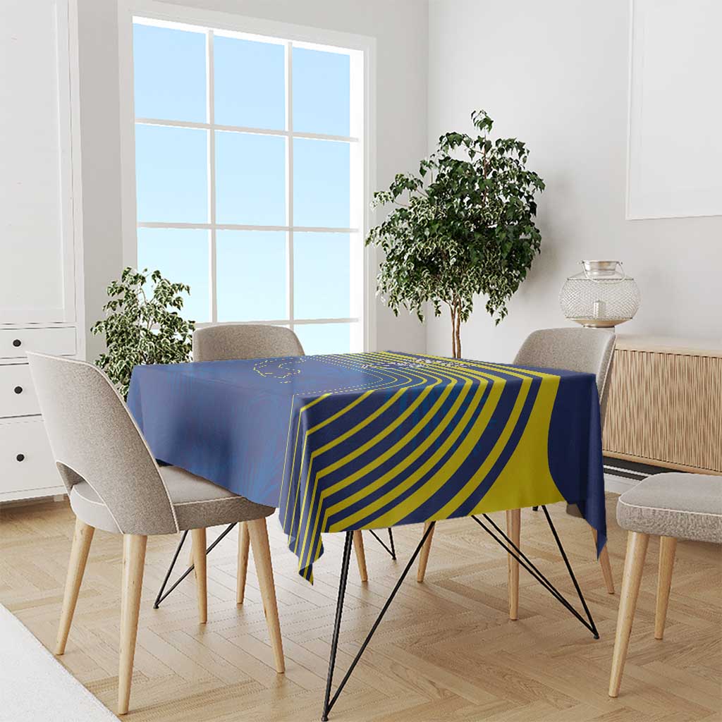 Curacao Football Custom Korsou Blue Wave Tablecloth Making History - Wonder Print Shop