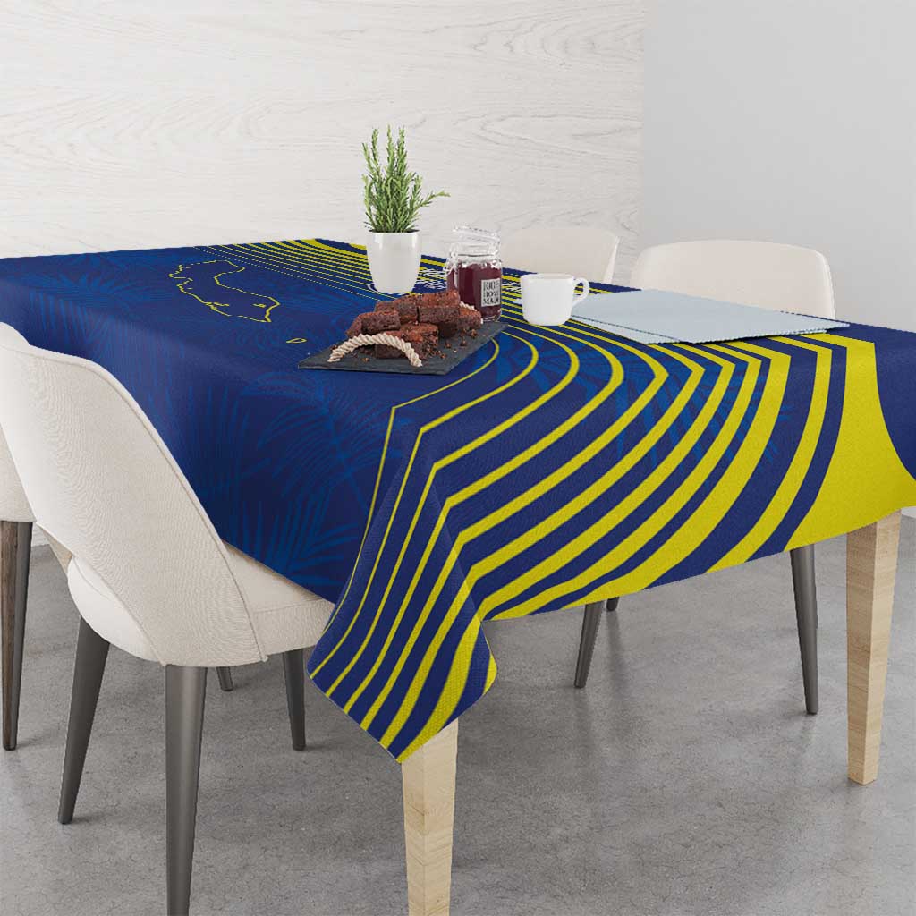Curacao Football Custom Korsou Blue Wave Tablecloth Making History - Wonder Print Shop
