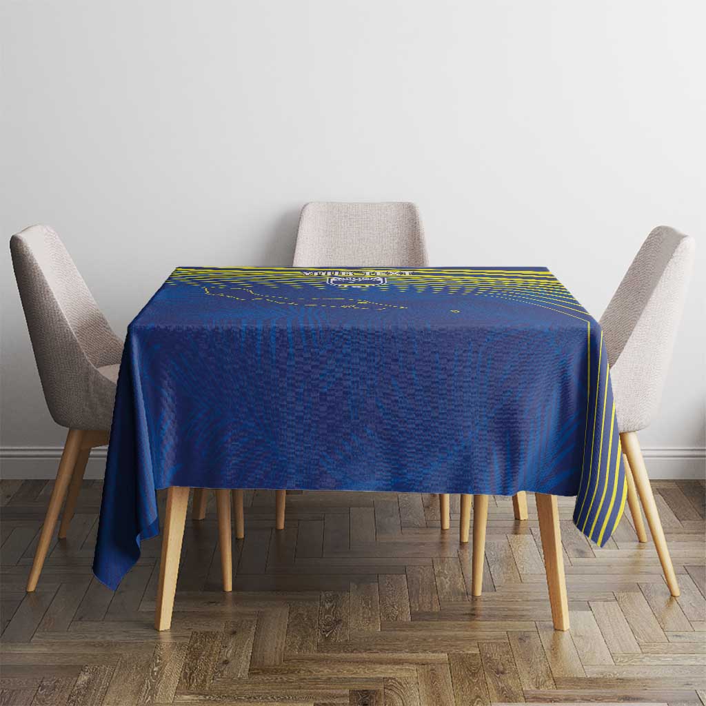 Curacao Football Custom Korsou Blue Wave Tablecloth Making History - Wonder Print Shop