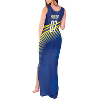Curacao Football Custom Korsou Blue Wave Tank Maxi Dress Making History - Wonder Print Shop