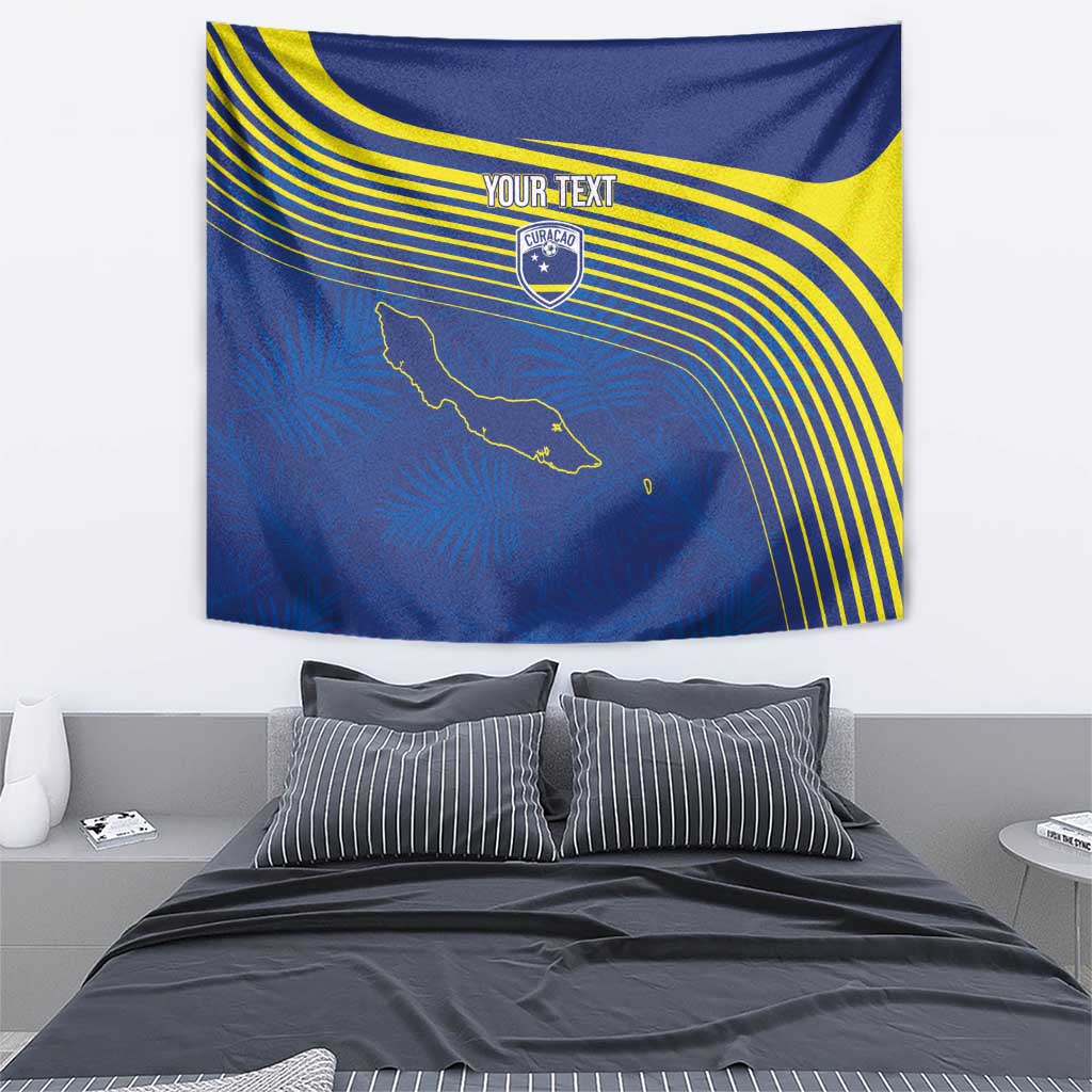Curacao Football Custom Korsou Blue Wave Tapestry Making History - Wonder Print Shop