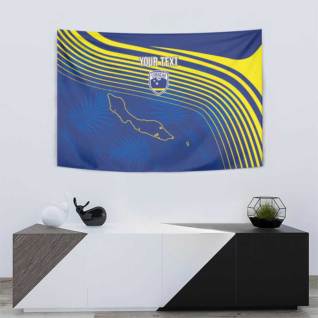 Curacao Football Custom Korsou Blue Wave Tapestry Making History - Wonder Print Shop