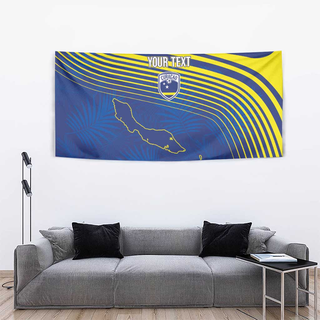 Curacao Football Custom Korsou Blue Wave Tapestry Making History - Wonder Print Shop