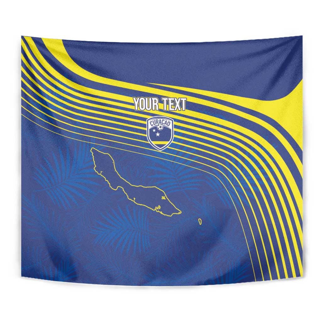 Curacao Football Custom Korsou Blue Wave Tapestry Making History - Wonder Print Shop