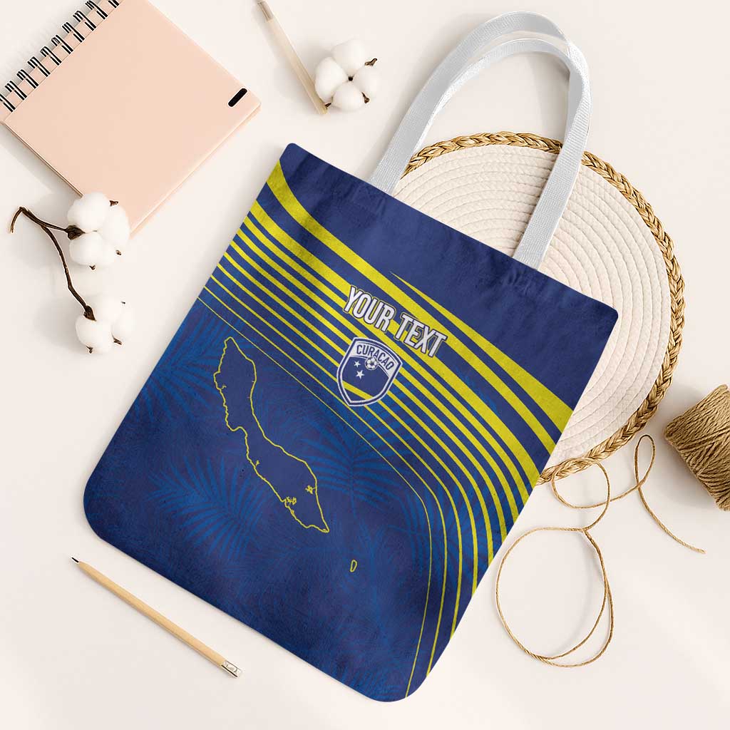 Curacao Football Custom Korsou Blue Wave Tote Bag Making History - Wonder Print Shop