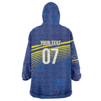 Curacao Football Custom Korsou Blue Wave Wearable Blanket Hoodie Making History - Wonder Print Shop
