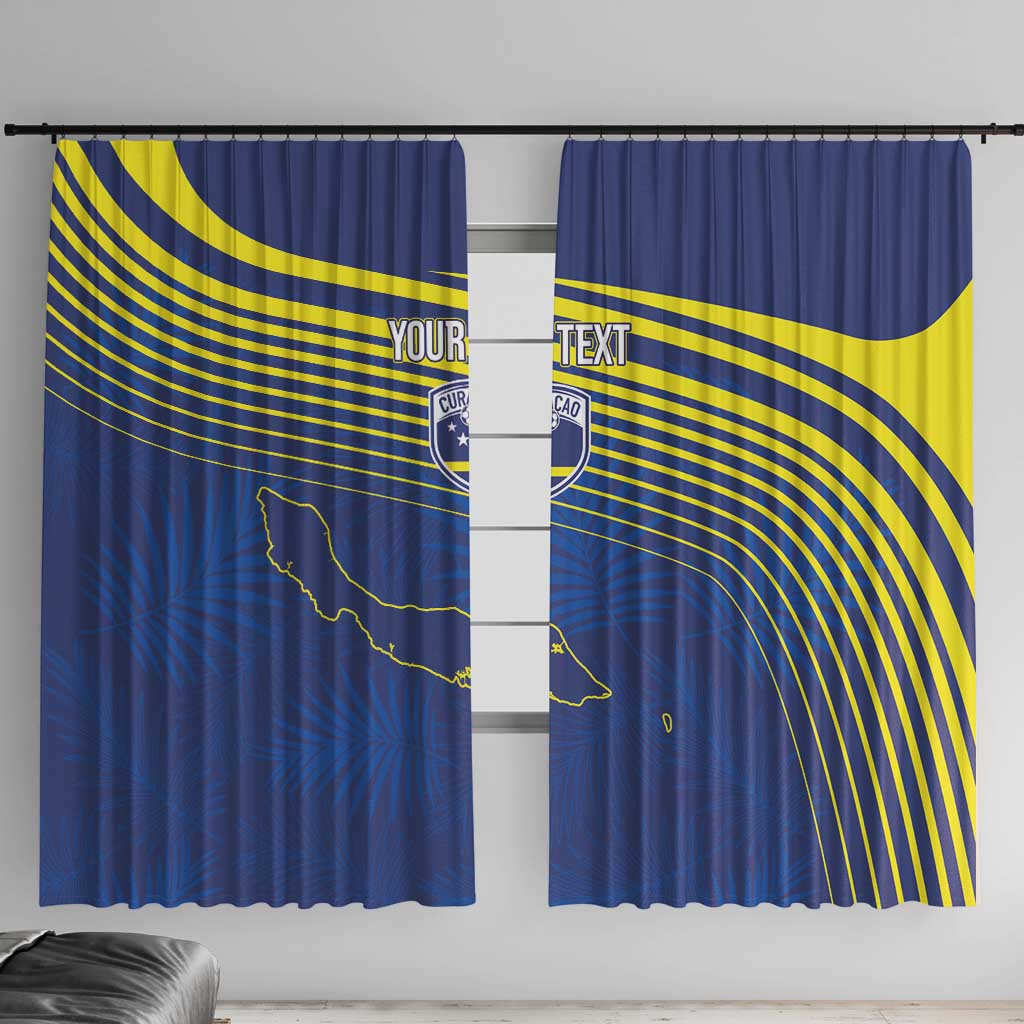 Curacao Football Custom Korsou Blue Wave Window Curtain Making History - Wonder Print Shop