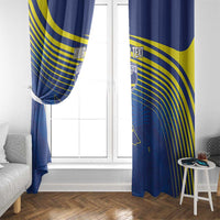 Curacao Football Custom Korsou Blue Wave Window Curtain Making History - Wonder Print Shop