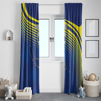 Curacao Football Custom Korsou Blue Wave Window Curtain Making History - Wonder Print Shop