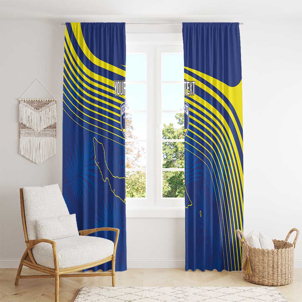 Curacao Football Custom Korsou Blue Wave Window Curtain Making History - Wonder Print Shop