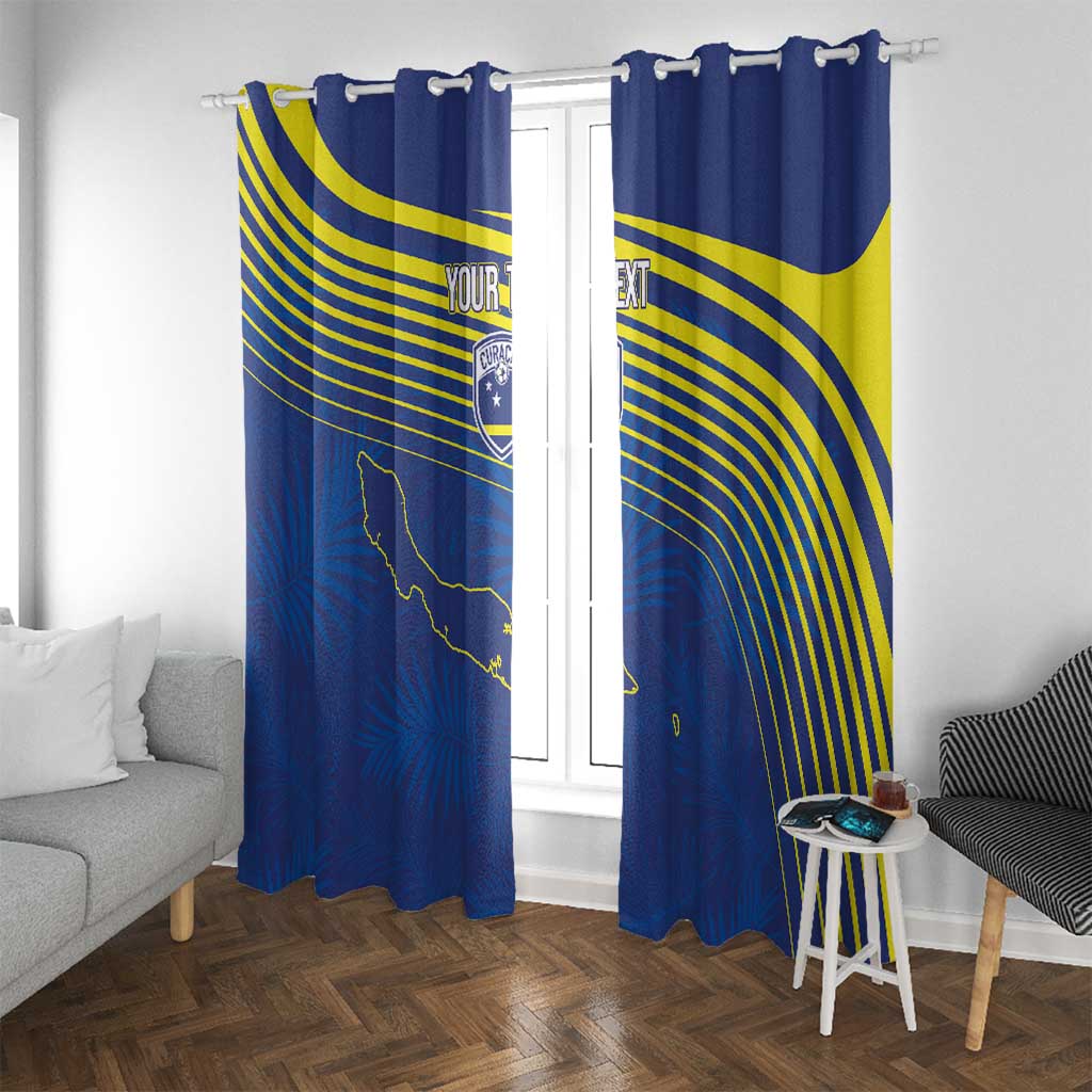 Curacao Football Custom Korsou Blue Wave Window Curtain Making History - Wonder Print Shop