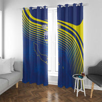 Curacao Football Custom Korsou Blue Wave Window Curtain Making History - Wonder Print Shop