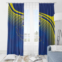 Curacao Football Custom Korsou Blue Wave Window Curtain Making History - Wonder Print Shop