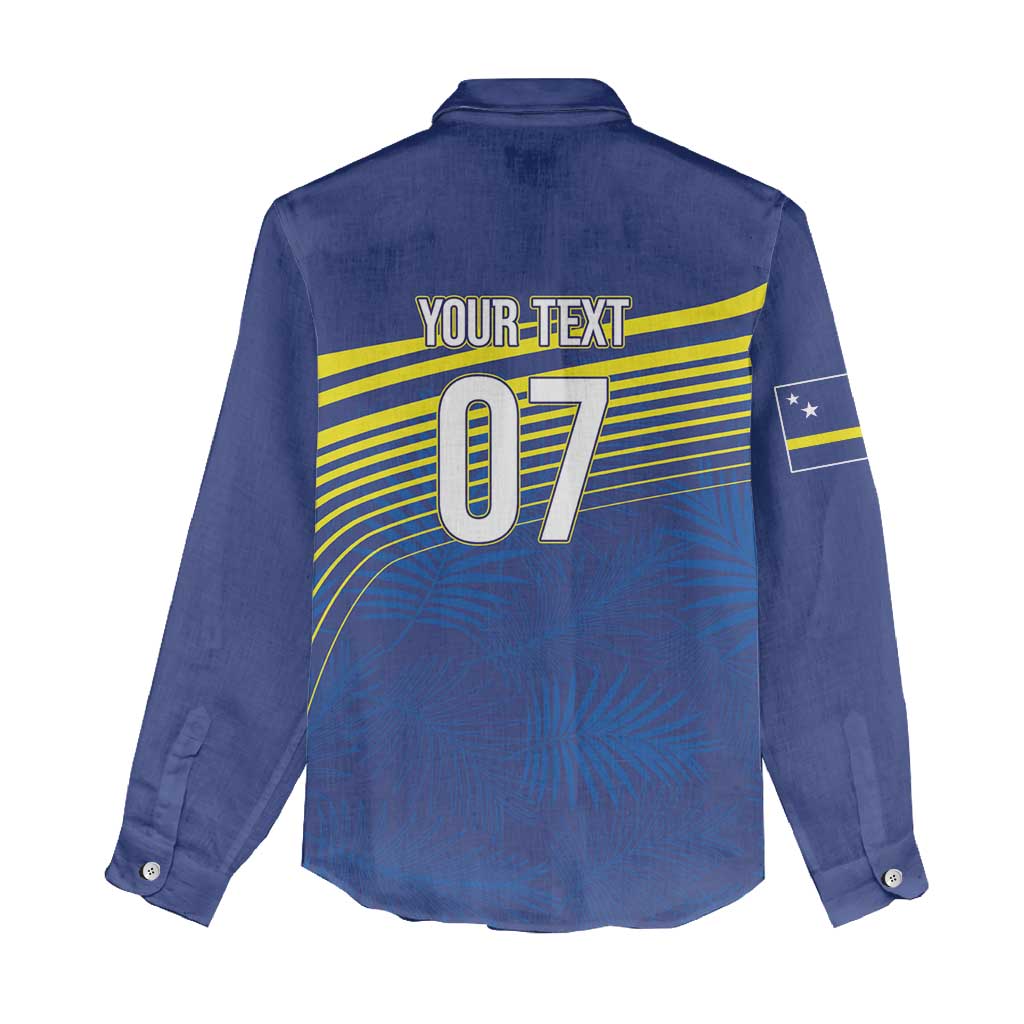 Curacao Football Custom Korsou Blue Wave Women Casual Shirt Making History - Wonder Print Shop