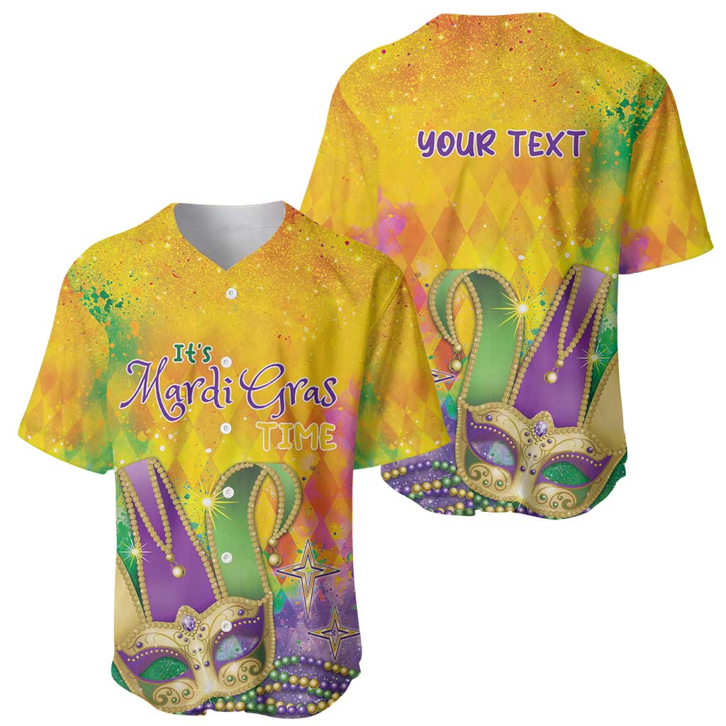 Mardi Gras Baseball Jersey Watercolor Mix - Carnival Bling LT7 - Wonder Print Shop