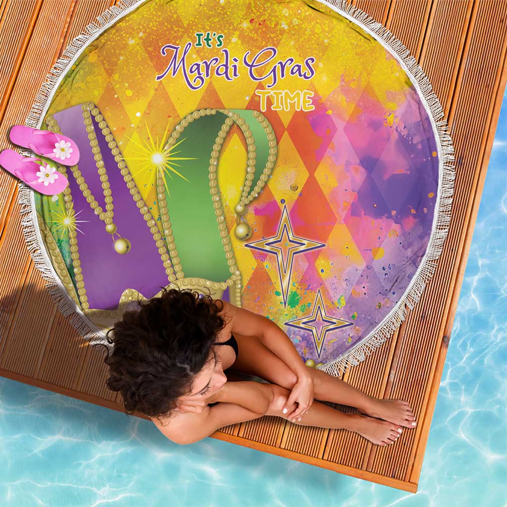 Mardi Gras Beach Blanket Watercolor Mix - Carnival Bling LT7 - Wonder Print Shop