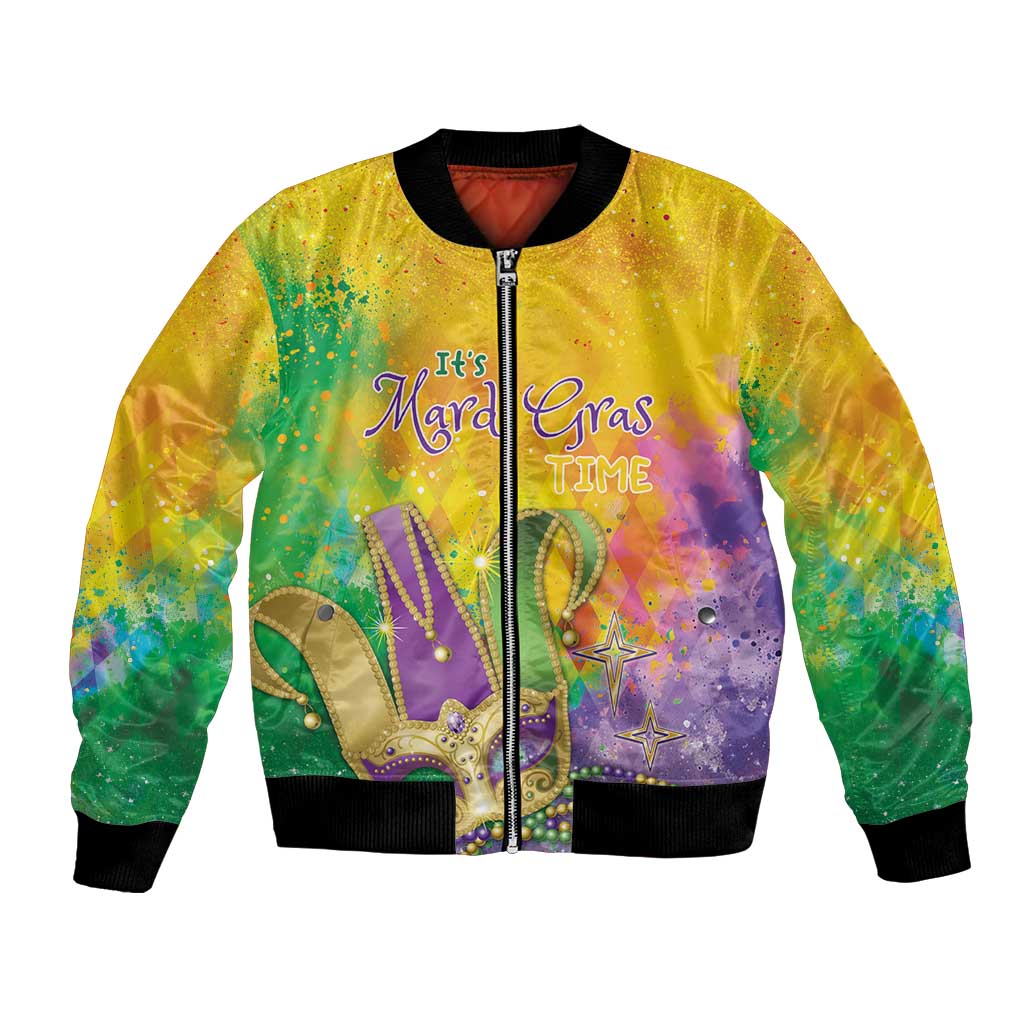 Mardi Gras Bomber Jacket Watercolor Mix - Carnival Bling LT7 - Wonder Print Shop
