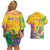 Mardi Gras Couples Matching Off Shoulder Short Dress and Hawaiian Shirt Watercolor Mix - Carnival Bling LT7 - Wonder Print Shop