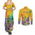 Mardi Gras Couples Matching Summer Maxi Dress and Long Sleeve Button Shirt Watercolor Mix - Carnival Bling LT7 - Wonder Print Shop