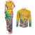 Mardi Gras Couples Matching Tank Maxi Dress and Long Sleeve Button Shirt Watercolor Mix - Carnival Bling LT7 - Wonder Print Shop