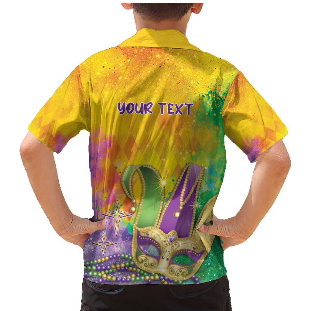 Mardi Gras Family Matching Mermaid Dress and Hawaiian Shirt Watercolor Mix - Carnival Bling LT7 - Wonder Print Shop