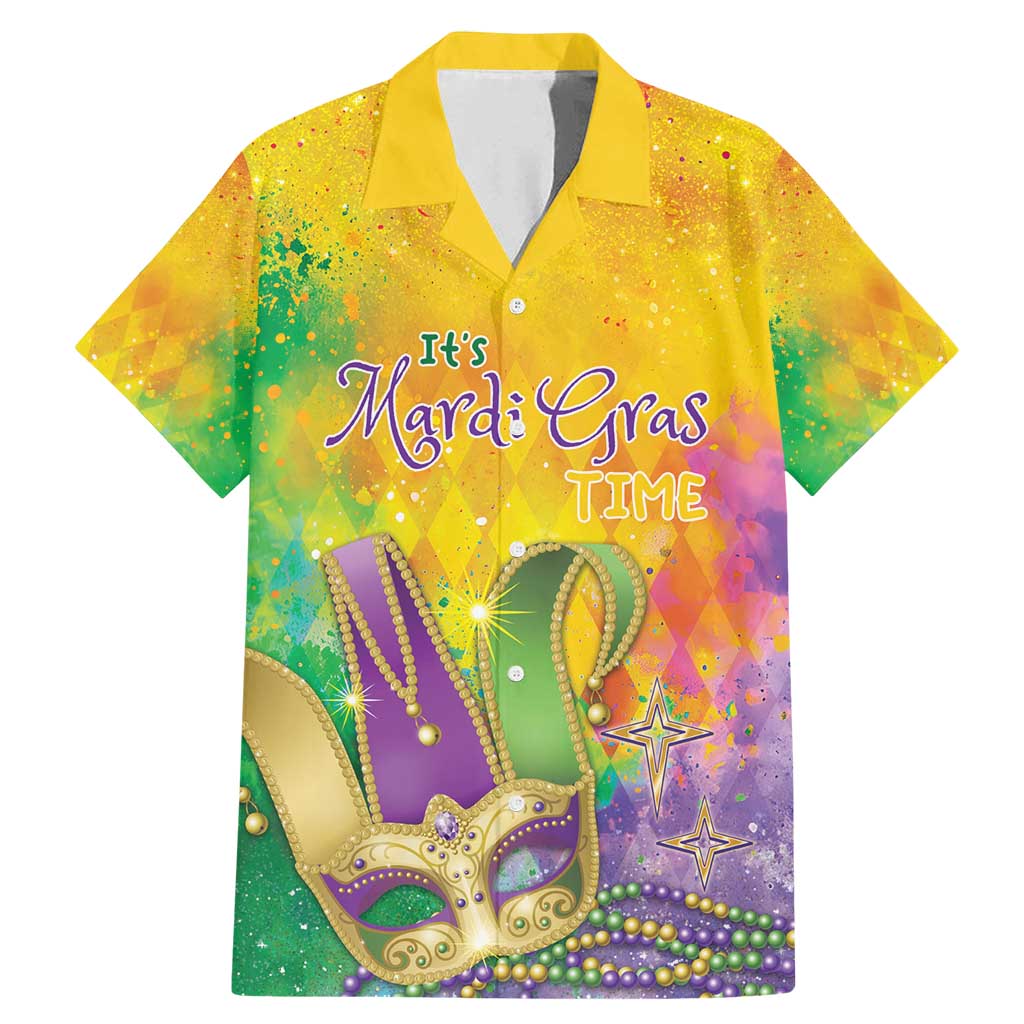 Mardi Gras Family Matching Mermaid Dress and Hawaiian Shirt Watercolor Mix - Carnival Bling LT7 - Wonder Print Shop